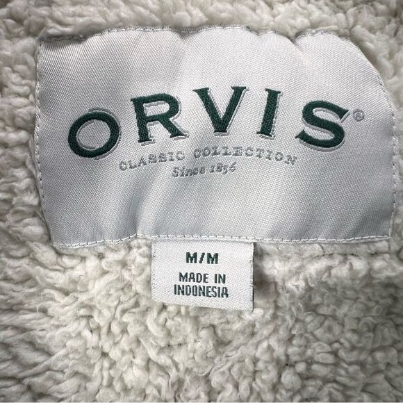 Orvis Fleece Lined Quarter Zip Pullover Medium Sweater Sweatshirt Cozy Warm - Picture 3 of 11